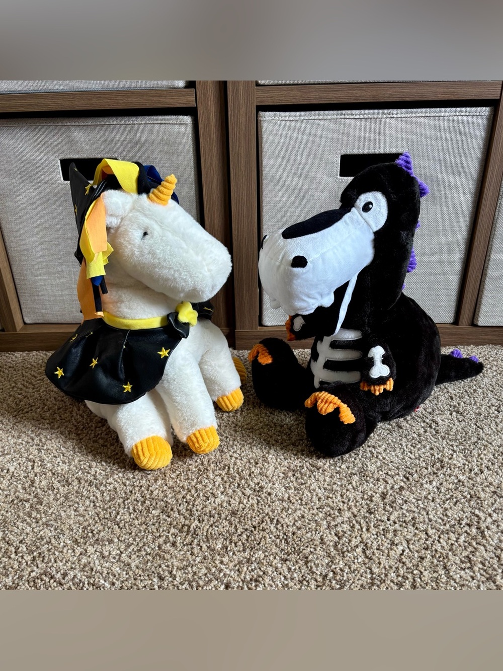 RETIRED Target Gigglescape Unicorn Witch and T-Rex Dino Skeleton Plush 13” Toys